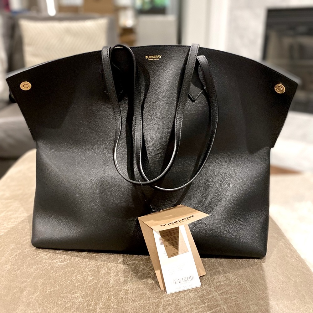 Burberry Large Society Leather Tote *BRAND NEW WITH TAGS* - Black